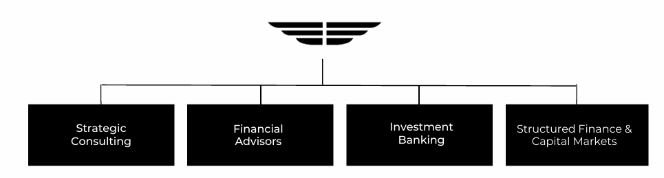 Daedalus Capital service structure: Strategic Consulting, Financial Advisors, Investment Banking, and Structured Finance & Capital Markets
